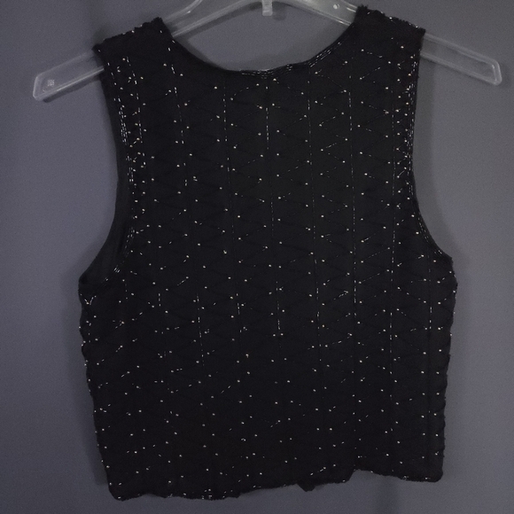 Vtg Sweet Sue Sequined Beaded Vest‎ 100% Silk WhimsiGoth Fairycore Size Small - Picture 6 of 9